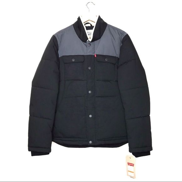 Levi's Trucker Quilted Puffer Sherpa Coat Jacket - Picture 2 of 7